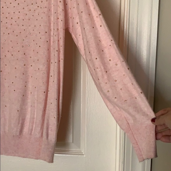 PINK KNIT ROSE GOLD SWEATER TOP - Picture 3 of 5
